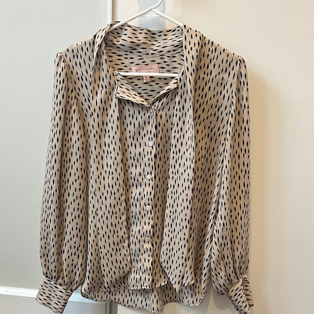 Philosophy Women's Blouse in Cream with Black Dots
